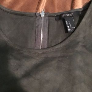 Army green suede dress